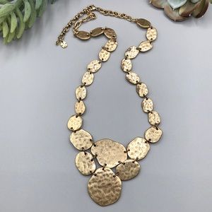 Lucky Brand Gold Tone Hammered Link Necklace